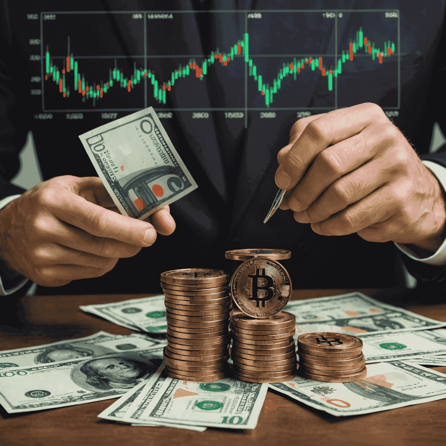 A visual representation of currency risk management strategies, showing Euro exchange rates and hedging techniques